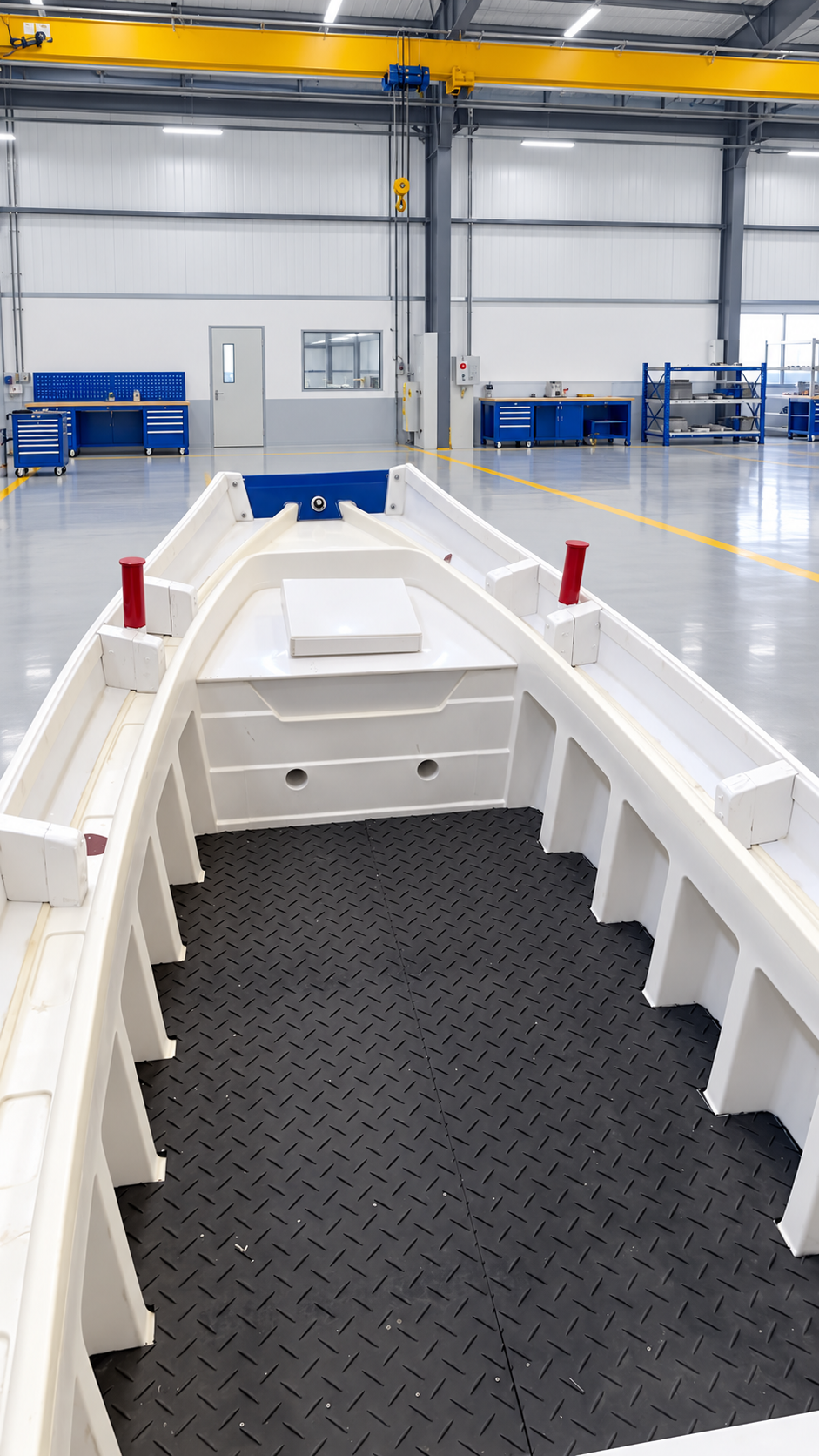 Boat interior and textured floor